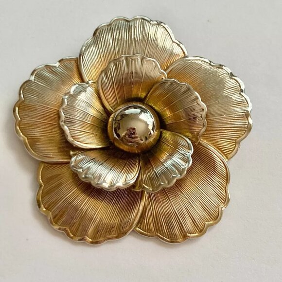 Vintage Rhea Williamson's Flower Pin by Liebo Lieba Scarf Dress Clip Signed USA - Picture 2 of 8